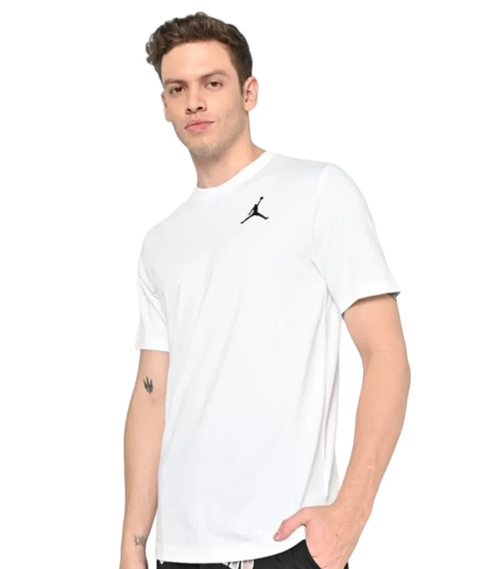 Nike Air Jordan Jumpman Embroidered Tee White Crewneck Men's T-shirt Size L